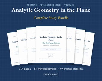 Analytic Geometry Study Bundle | Lines, Circles, Conic Sections (Digital Download)
