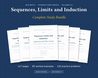 Sequences, Limits, Induction Study Bundle, High School & University Math (Digital Download)