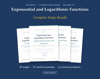 Exponential & Logarithmic Functions Study Bundle | High School Math Workbook (Digital Download)