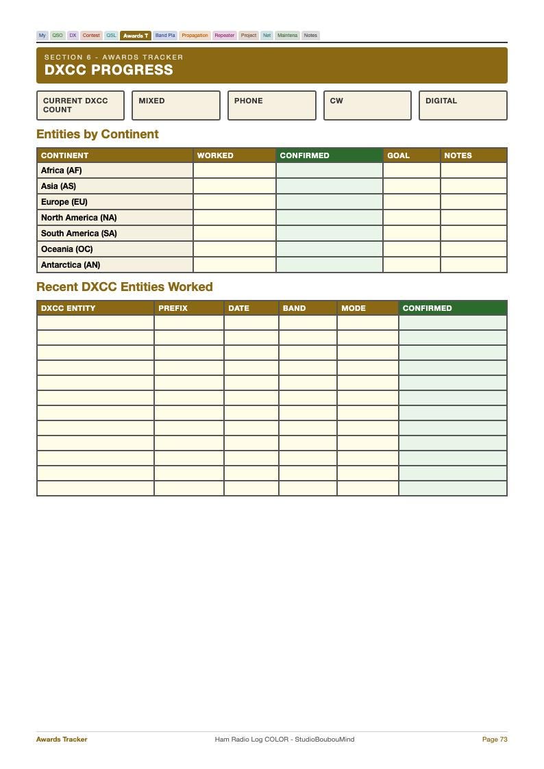 Ham Radio Log Kleureneditie 112 Pagina's PDF Opmerkelijk Papier Pro QSO DX Wedstrijdprijzen Cadeau Digitale Download afbeelding 10