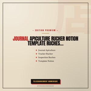 Beekeeping Apiary Log Notion Template Hive Inspection Harvest Tracker Gift Digital Download