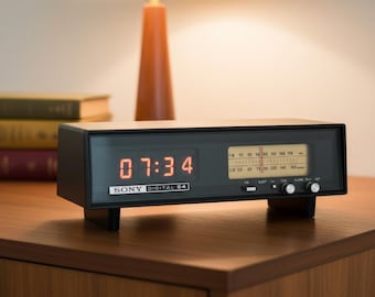 Radiosveglia Sony 8FC-59F con funzione flip clock, stile Showa, retrò anni '70, funzionante, Giappone, rara, vintage, regalo