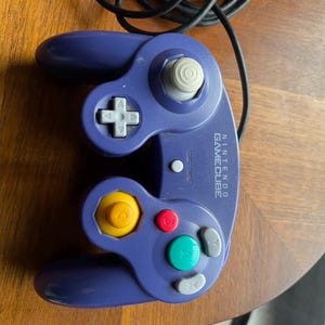 Nintendo GameCube Controller Official Indigo Purple DOL-003 Tested Working Smash Bros Gift