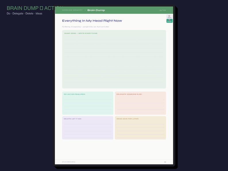 Executive Function Planner iPad GoodNotes | 100 Pages Hyperlinked | EF Planner ADHD Autism TBI | Digital Download imagen 8