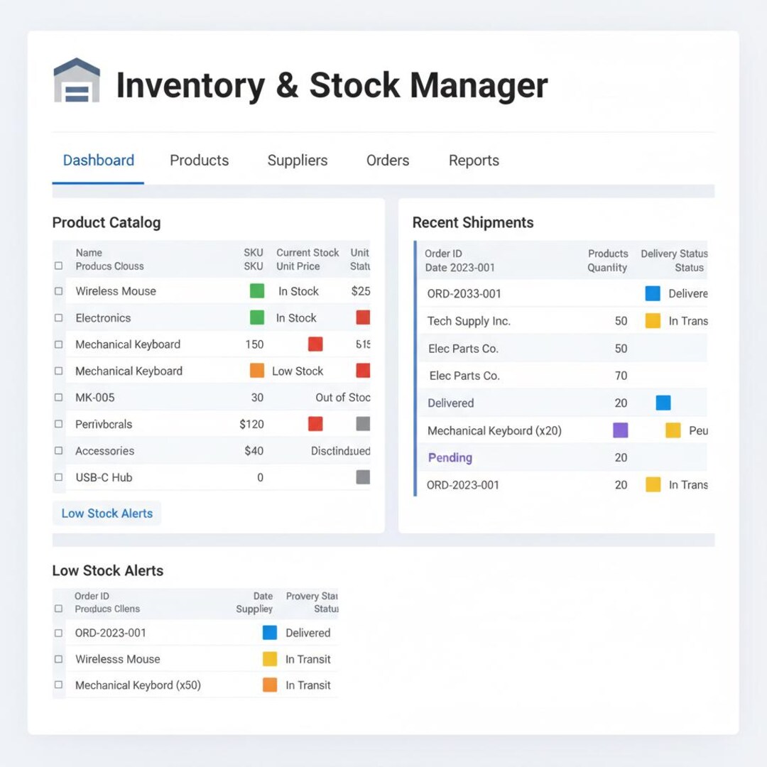 Inventory & Stock Manager Notion Template Planner Tracker Organizer ...