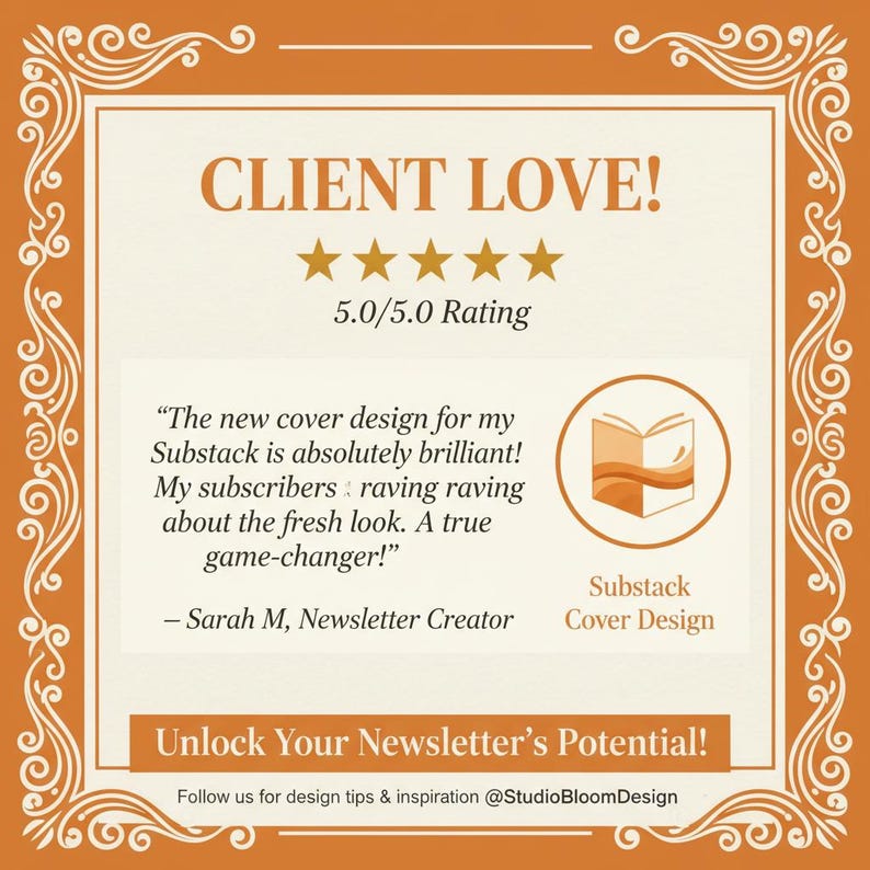 Substack Newsletter Cover Instagram Templates 50 Social Media Posts Editable Gift Digital Download image 4