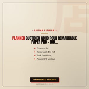 Planner Quotidien ADHD pour Remarkable Paper Pro - 100 Pages Couleur PDF