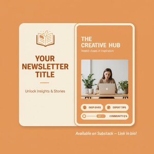 Substack Newsletter Cover Instagram Templates 50 Social Media Posts Editable Gift Digital Download image 6