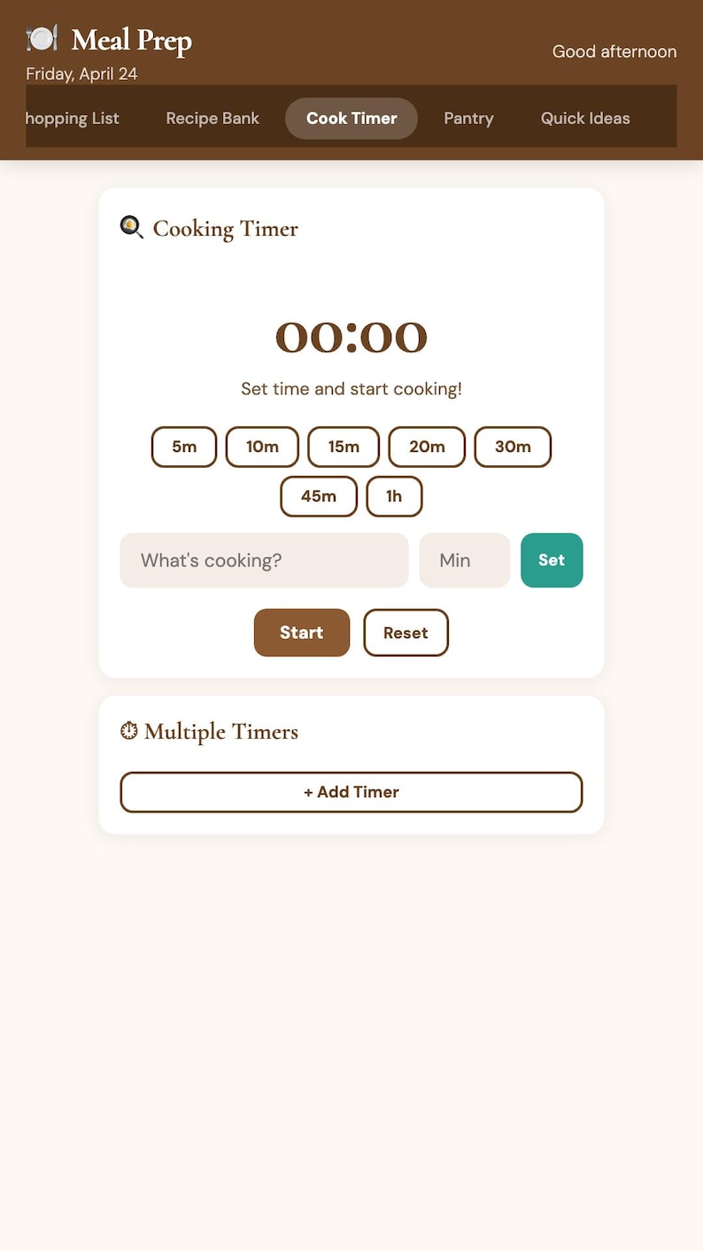 ADHD Meal Prep Planner Journal Daily Tracker Organization Interactive No Install Browser Planner Gift Digital Download image 2