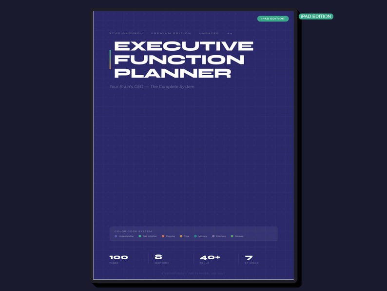 Executive Function Planner iPad GoodNotes | 100 Pages Hyperlinked | EF Planner ADHD Autism TBI | Digital Download imagen 2