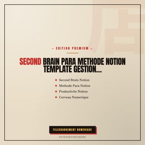 Second Brain PARA Method Notion Template Knowledge Management Productivity Gift Digital Download