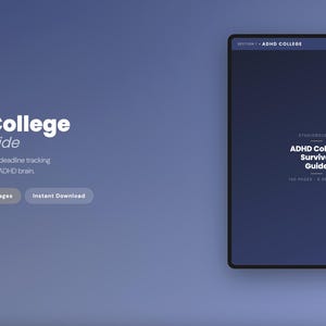 ADHD College Planner iPad GoodNotes 120 Pages Student Planner Pomodoro Study Focus Assignment Tracker Executive Function University PDF ADHD