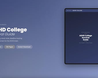 ADHD College Planner iPad GoodNotes 120 Pages Student Planner Pomodoro Study Focus Assignment Tracker Executive Function University PDF ADHD