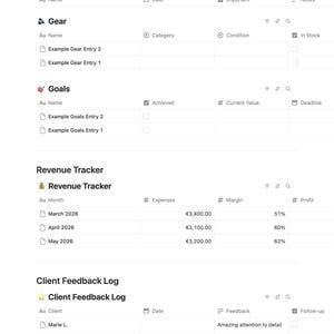 Guitar Practice & Song Writing Notion Template Dashboard Planner Tracker Gift Digital Download image 4