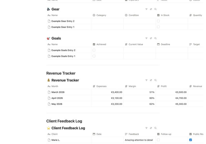 Guitar Practice & Song Writing Notion Template Dashboard Planner Tracker Gift Digital Download image 4