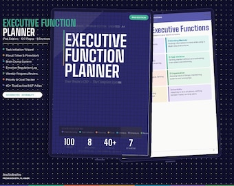 Executive Function Planner iPad GoodNotes | 100 Pages Hyperlinked | EF Planner ADHD Autism TBI | Digital Download