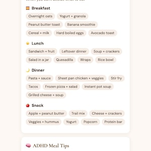 ADHD Meal Prep Planner Journal Daily Tracker Organization Interactive No Install Browser Planner Gift Digital Download image 9
