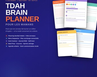 ADHS-Mama-Planer (126 Seiten, druckbares PDF) | Undatierter A4-Planer für Mütter mit ADHS | Mentale Belastung, Selbstfürsorge, Mama-Alltag