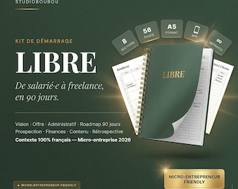 Kostenloses Freelance-Kit (PDF, A5, zum Ausdrucken) | Kleinstunternehmer/Selbstständige in Frankreich 2026 | Businessplan, Tagessätze, Angebote, Rechnungen + App-Bonus