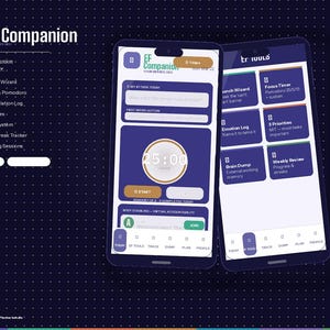 Executive Function App Digital | ADHD Autism TBI | Task Initiation Pomodoro Brain Dump Mood Tracker | Instant Download