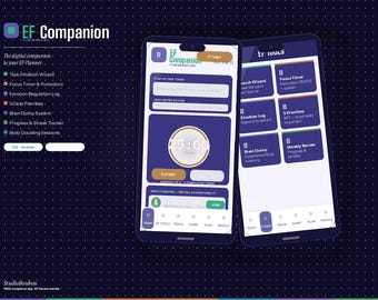 Executive Function App Digital | ADHD Autism TBI | Task Initiation Pomodoro Brain Dump Mood Tracker | Instant Download