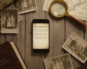 Genealogie stamboomplanner/dagboek/tracker, digitaal cadeau