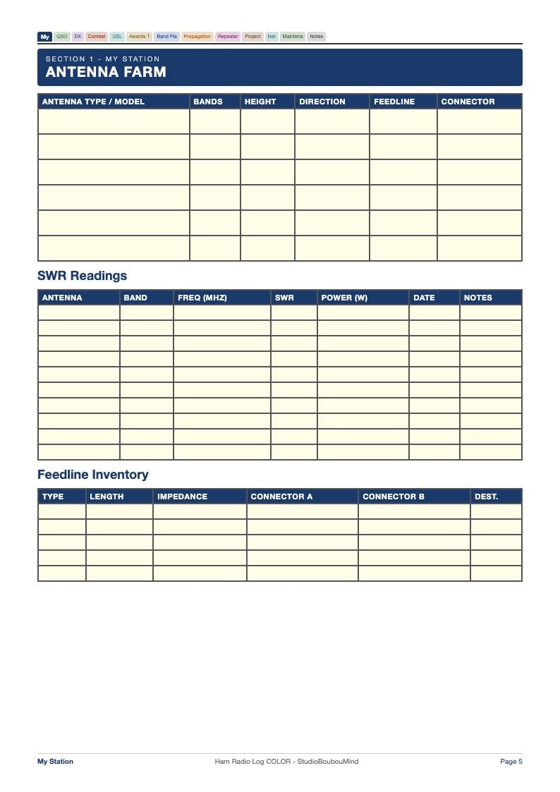 Ham Radio Log Kleureneditie 112 Pagina's PDF Opmerkelijk Papier Pro QSO DX Wedstrijdprijzen Cadeau Digitale Download afbeelding 5