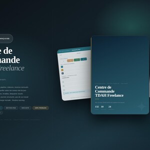 Planner TDAH Freelance iPad 132 Pages Français | Suivi Clients Factures Énergie | GoodNotes PDF Numérique | Cadeau Fete des Meres
