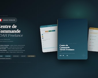 フリーランサー向けADHDプランナー、iPad対応、132ページ、フランス語｜クライアント管理、光熱費管理｜GoodNotesデジタルPDF