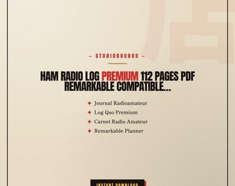 Ham Radio Log Premium 112 pagina's PDF Opmerkelijke compatibele QSO DX-wedstrijdprijzen Bandplan Cadeau Digitale download