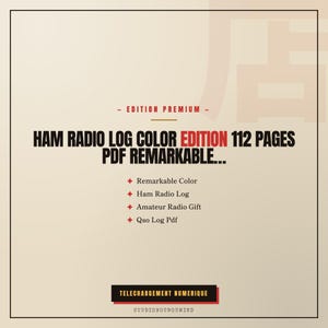 Ham Radio Log Kleureneditie 112 Pagina's PDF Opmerkelijk Papier Pro QSO DX Wedstrijdprijzen Cadeau Digitale Download afbeelding 1