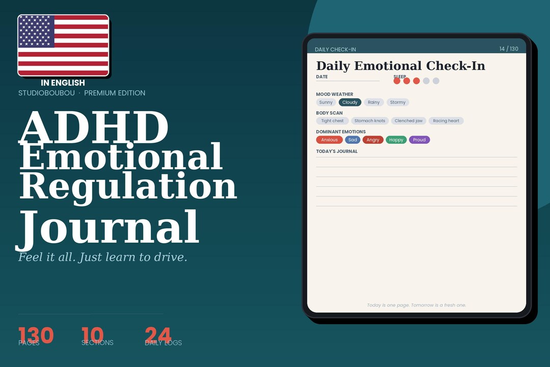 ADHD Emotional Regulation Journal, Digital Planner for Ipad, 130 Pages ...