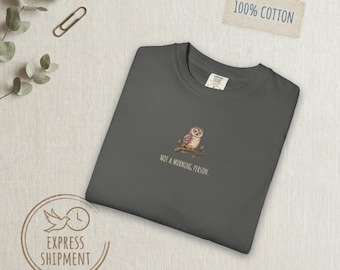 Owl Shirt Funny Cottagecore Tee Not A Morning Person Graphic T-Shirt Whimsical Animal Tshirt Vintage Nature Tee Comfort Colors Tshirt