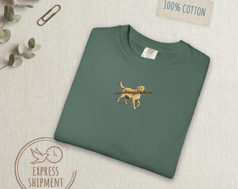 Yellow Lab Shirt, Labrador Graphic Tee, Funny Dog T-Shirt, Cottagecore Dog Gift, Comfort Colors, Vintage Lab Illustration, Dog Lover Tee