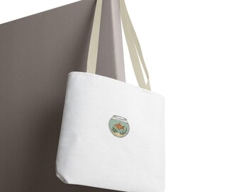 Goldfish Tote Bag Cute Cottagecore Bag Funny Goldfish Bowl Tote Whimsical Animal Bag Aesthetic Tote Gift for Her Fish Lover Tote Bag