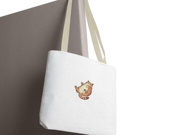 Lazy Cat Tote Bag Funny Cottagecore Bag Chubby Cat Belly Up Tote Whimsical Animal Bag Cute Cat Gift Aesthetic Tote Gift for Cat Lover