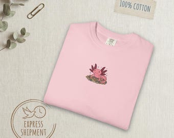 Axolotl Shirt Cute Cottagecore Tee Funny Nature Graphic T-Shirt Whimsical Animal Tshirt Vintage Style Gift for Her Comfort Colors Tshirt