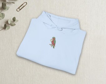 Parrot Hoodie, Funny Parrot Sweatshirt, Vintage Nature Graphic Hoodie, Cottagecore Parrot Gift For Parrot Lovers Unisex Heavy Blend