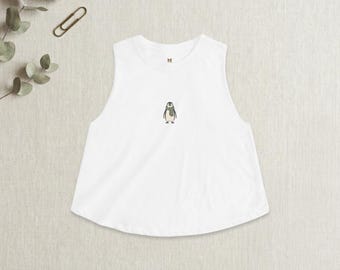 Penguin Crop Top Cute Cottagecore Womens Tank Funny Penguin Gift Whimsical Animal Top Aesthetic Crop Top Cute Penguin Shirt Gift for Her