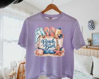 Comfort Colors® Boxy Tee Retro Summer Vacation Tee, Trendy Coastal Cropped T-Shirt, Womens Ocean Vibe Holiday Shirt