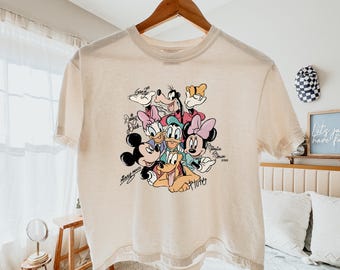 Boxy Tee Mickey And Friends Shirt, Comfort Colors Purple Graphic Tee, Retro Disneyland Vacation TShirt, Cute Family Trip Top, Gift