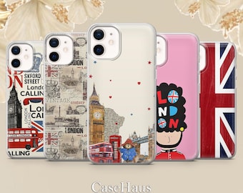 Custodia per telefono britannica, Londra Regno Unito Cover per iPhone 17 Pro, 16, 15, 14, 13, 12, Samsung S25, S24, S23Fe, S22, A16, Pixel 10Pro, 9
