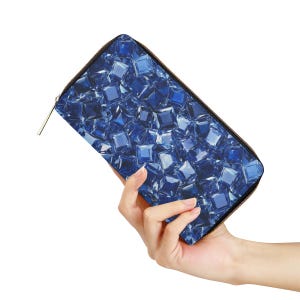 Cartera con cremallera de zafiro azul