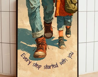 My First Hero Poster, Father Daughter Print, Fathers Day Gift, Dad & Son Wall Art, Family Print, Sentimental Gift Dad, Birthday Gift For Dad