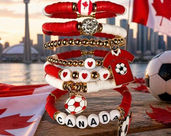 Pulseras de equipos de fútbol 2026, conjunto de joyería para aficionados al fútbol, accesorios de equipo con cuentas, pulsera de varios países