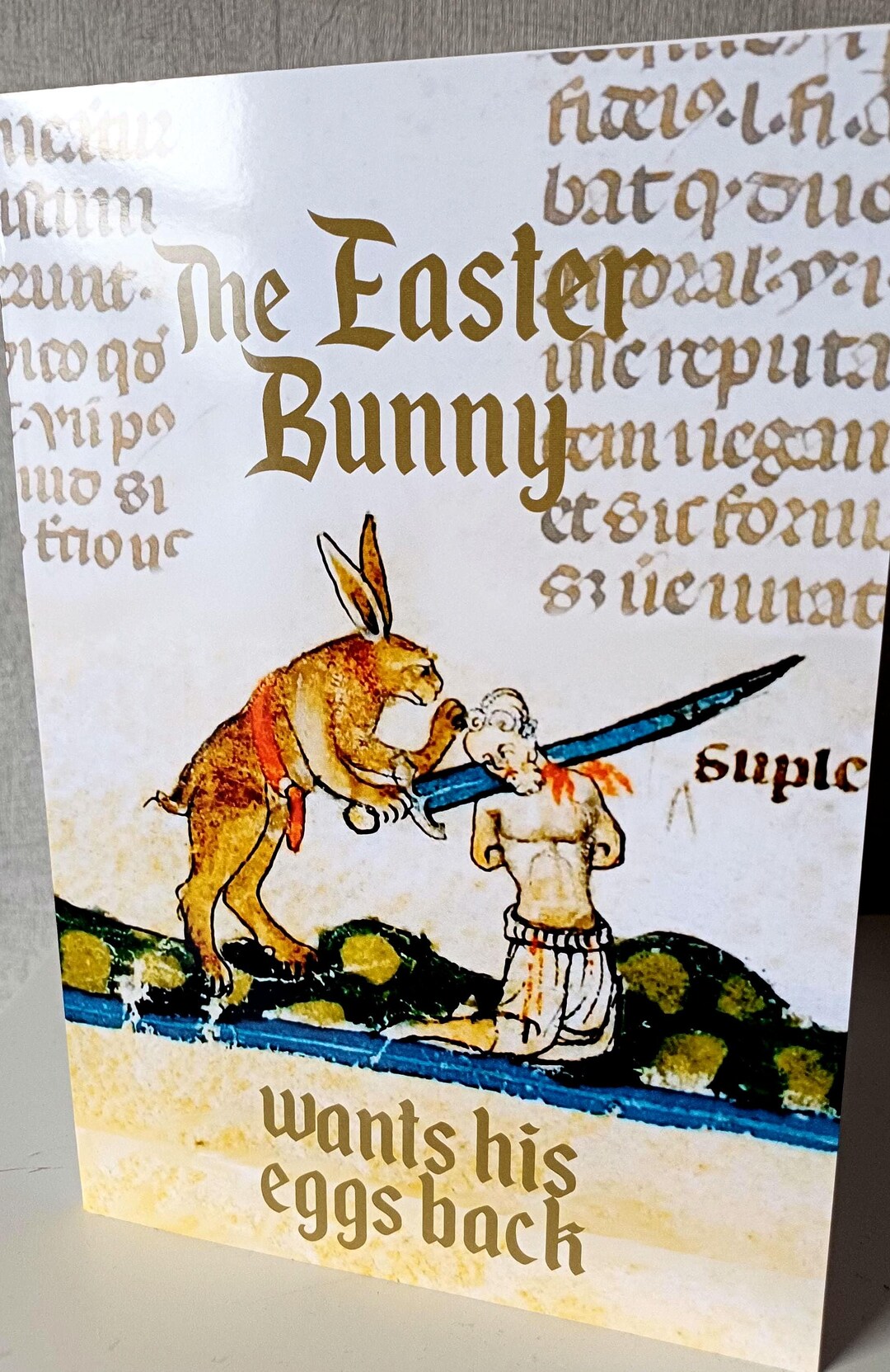 Killer Easter Bunny Greetings Card- Medieval Marginalia Design ...