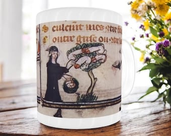 Mug "Penis Tree"  Illustrated Manuscript Rude Medieval Marginalia