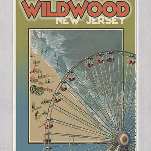 Wildwood, New Jersey Rustic White Frame