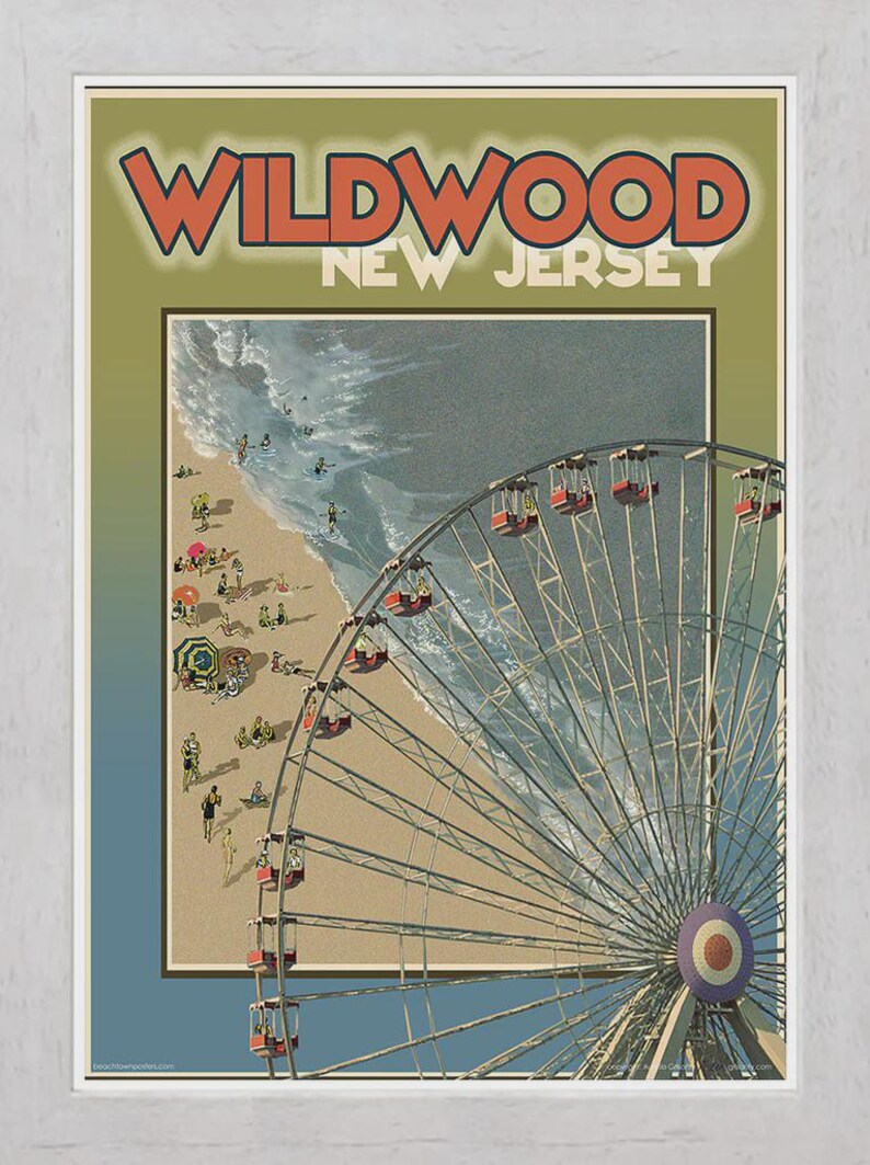 Wildwood, New Jersey Rustic White Frame