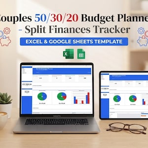 Excel-sjabloon voor koppelplanner 50/30/20 budgetspreadsheet voor afzonderlijke financiën